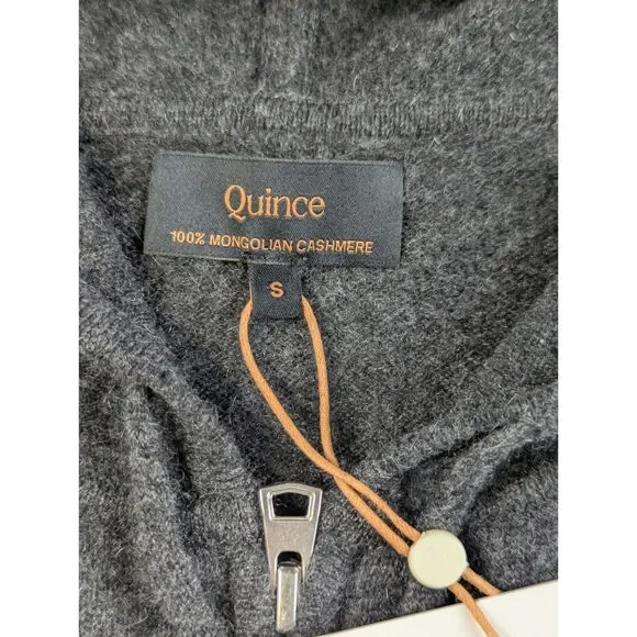 Quince Mongolian Cashmere Full Zip Hoodie Womens Small Grey Cozy Cardigan NWT - Picture 2 of 8